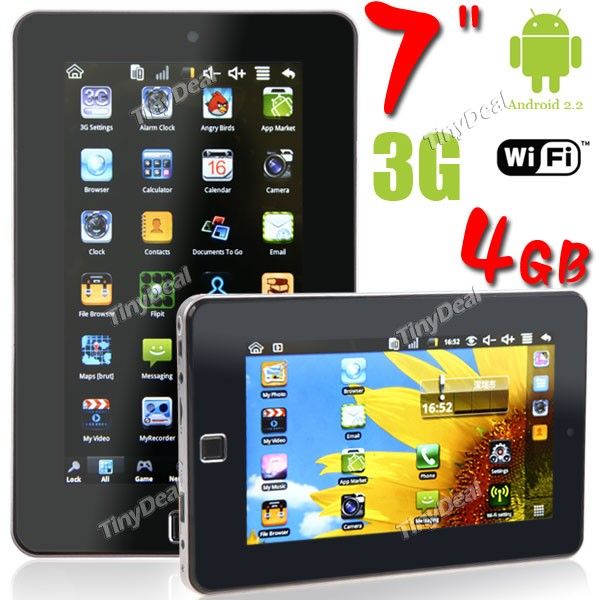 7 "Android 2.2 OS Tablet PC PC Plano 3G Cell Phone w / WiFi