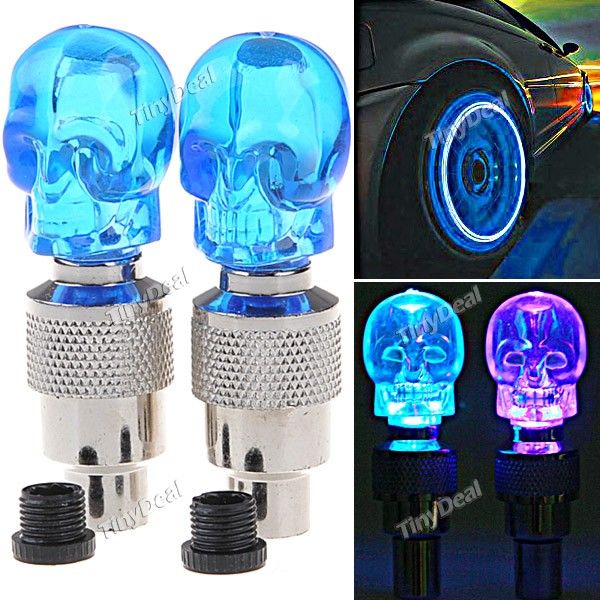 4 x Caveira de tampa de válvula de luz de lâmpada Tiro de ro